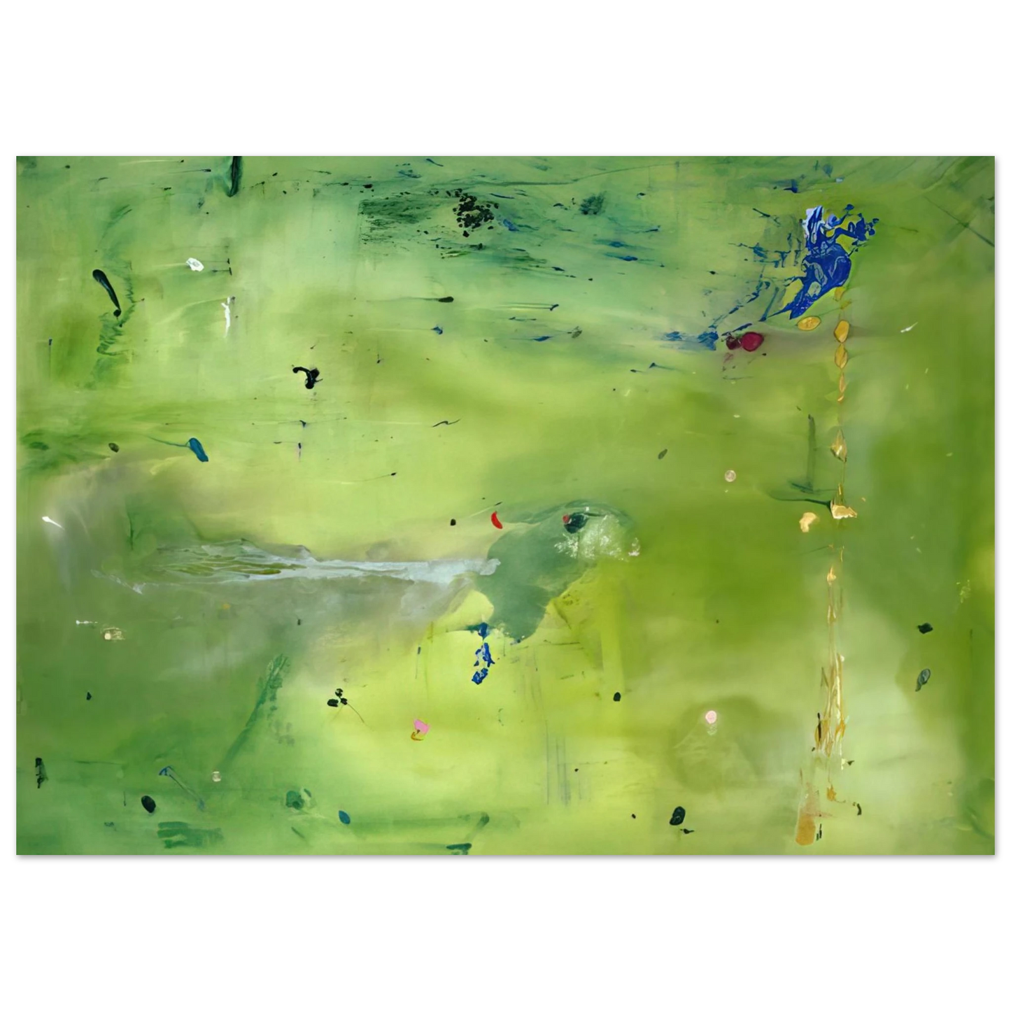 Helen Frankenthaler - A Green Thought in a Green Shade - 1981 Wall art - 20x25 cm / 8x10 Inches - Premium Wooden Framed Poster With Fine Art Paper - Wood frame