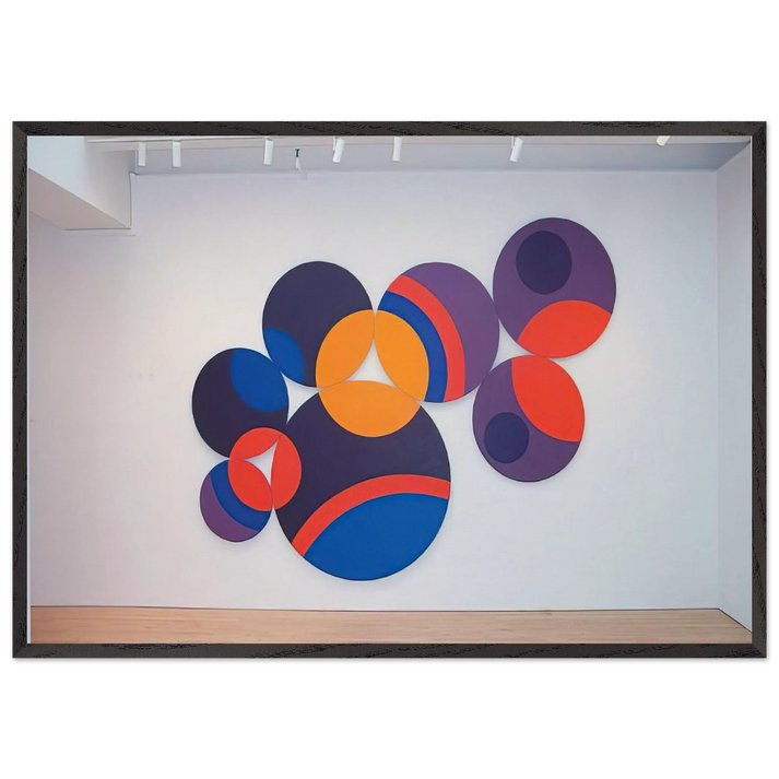 Constellation Twelve Circles - 1969 - Leon Polk Smith 70x100 cm / 28x40 inches Framed Art Print – Black Wooden Frame