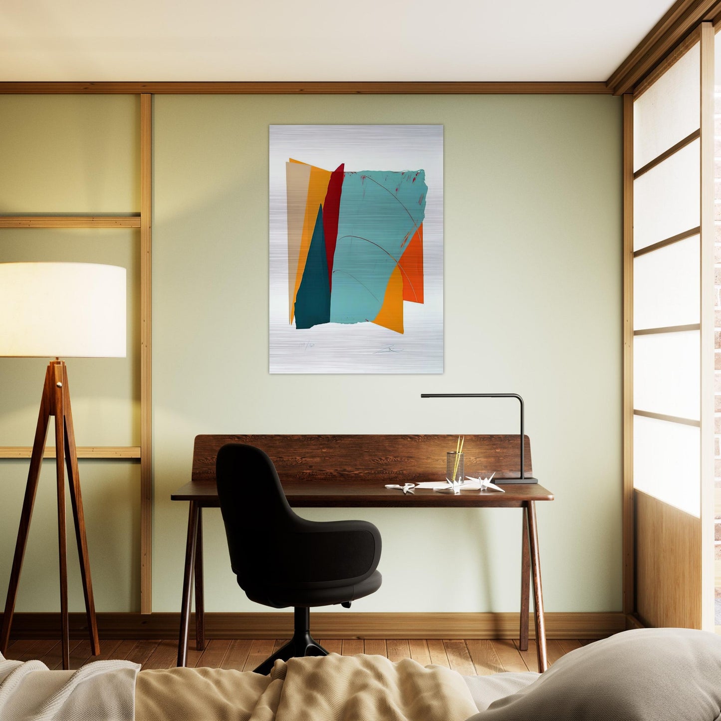 Red Line II - 1979 - Larry Zox Brushed Aluminum Print - 70x100 cm / 28x40 inches | Larry Zox Aluminum Print | Larry Zox Prints