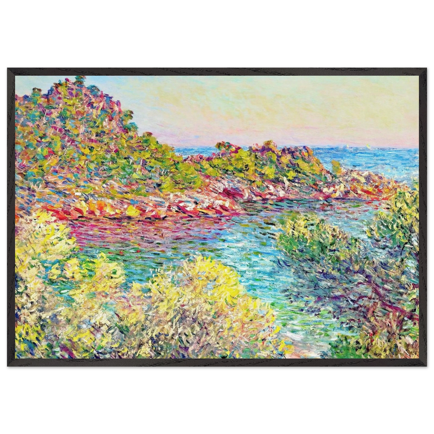 Landscape near Montecarlo - claude monet Framed Art Print – Black Wooden Frame - Default Title - -Framed Art Print