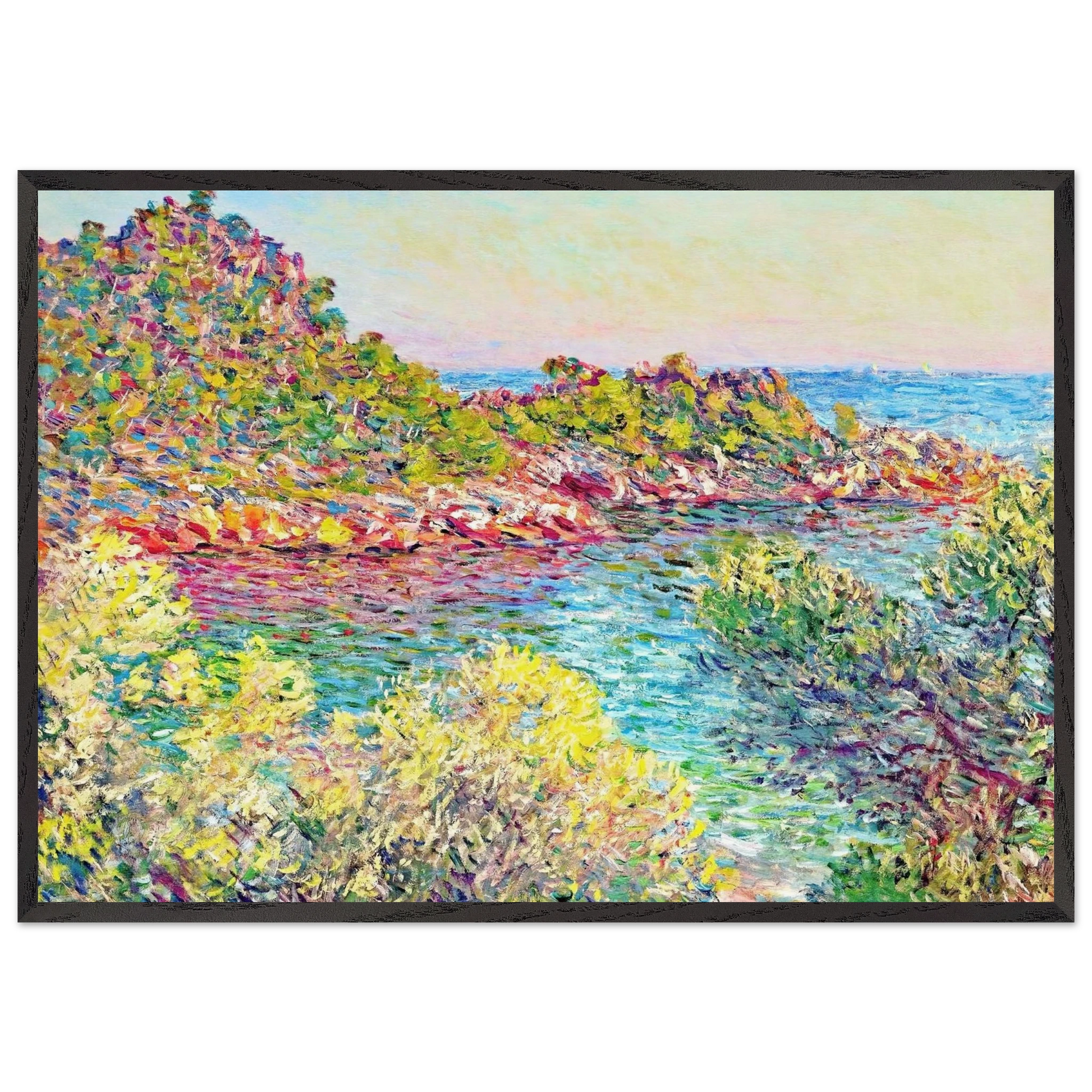 Landscape near Montecarlo - claude monet Framed Art Print – Black Wooden Frame - Default Title - -Framed Art Print