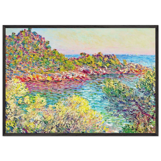 Landscape near Montecarlo - claude monet 70x100 cm / 28x40 inches Framed Art Print – Black Wooden Frame