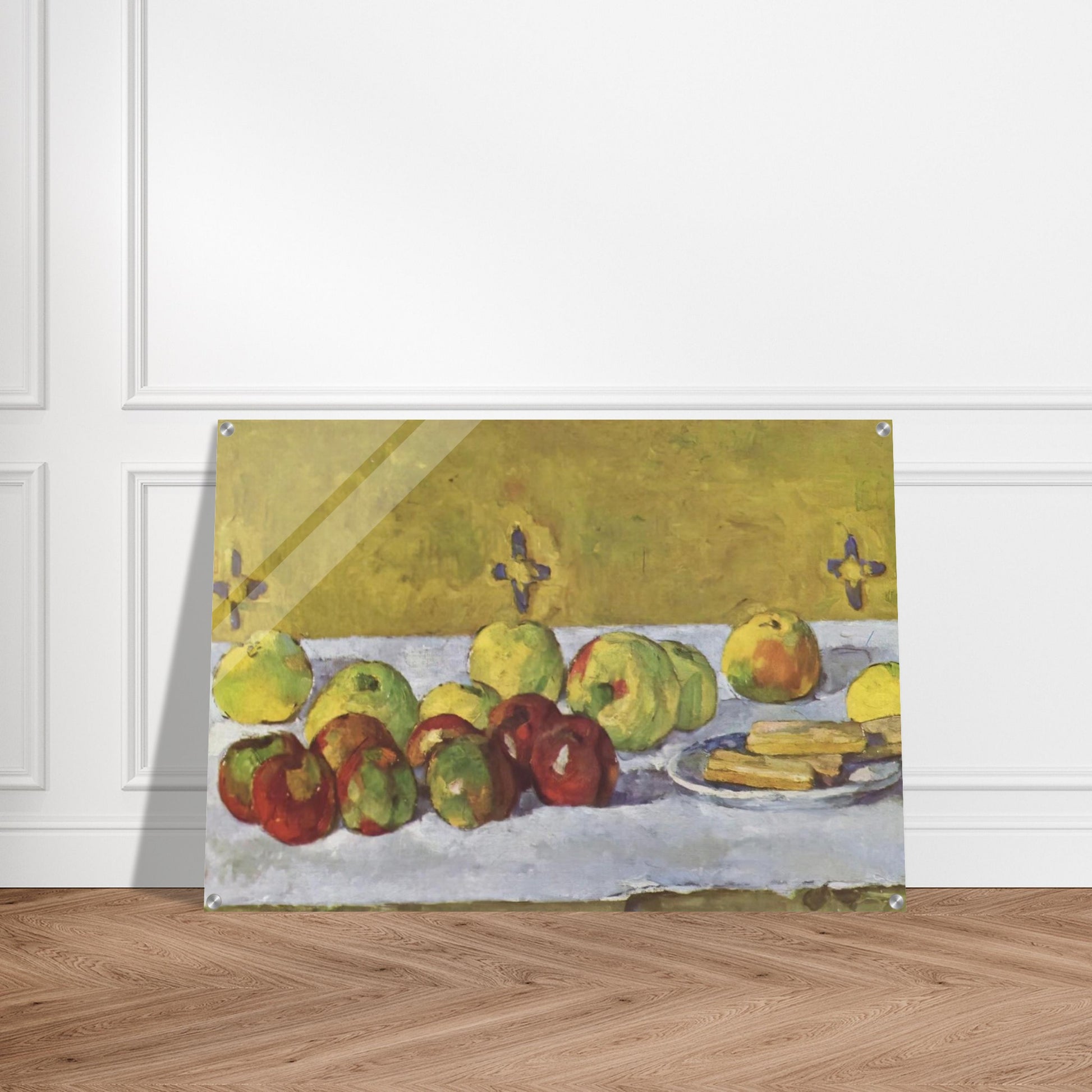 Still life with apples and biscuits - Paul Cézanne Acrylic Print - 70x100 cm / 28x40″ inches | Paul Cézanne Wall Art | Paul Cézanne Prints