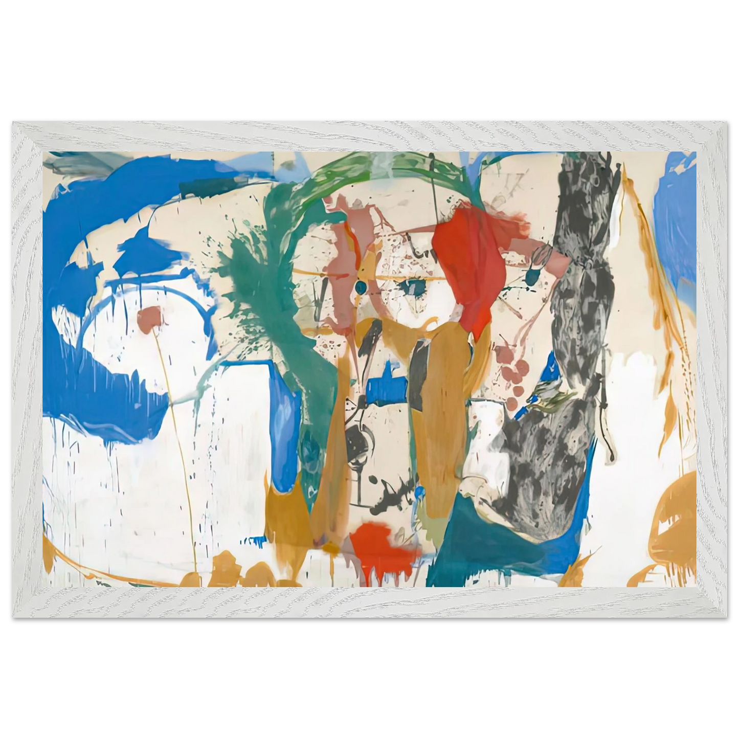 Helen Frankenthaler - Madridscape, 1959- Wall Art - 60x80 cm / 24x32 inches - Premium Wooden Framed Poster With Fine Art Paper - White frame