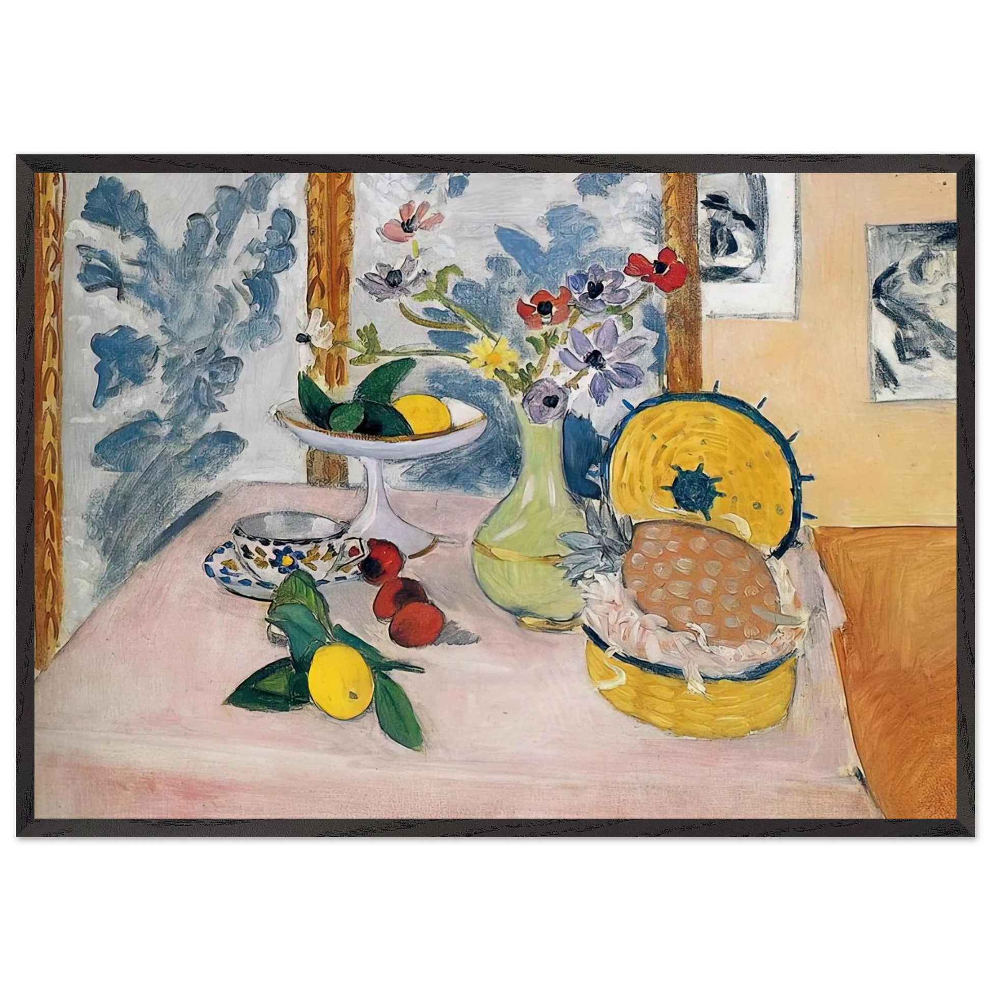 STILL LIFE WITH PINEAPPLES - Henri Matisse Framed Art Print – Black Wooden Frame - Default Title - -Framed Art Print