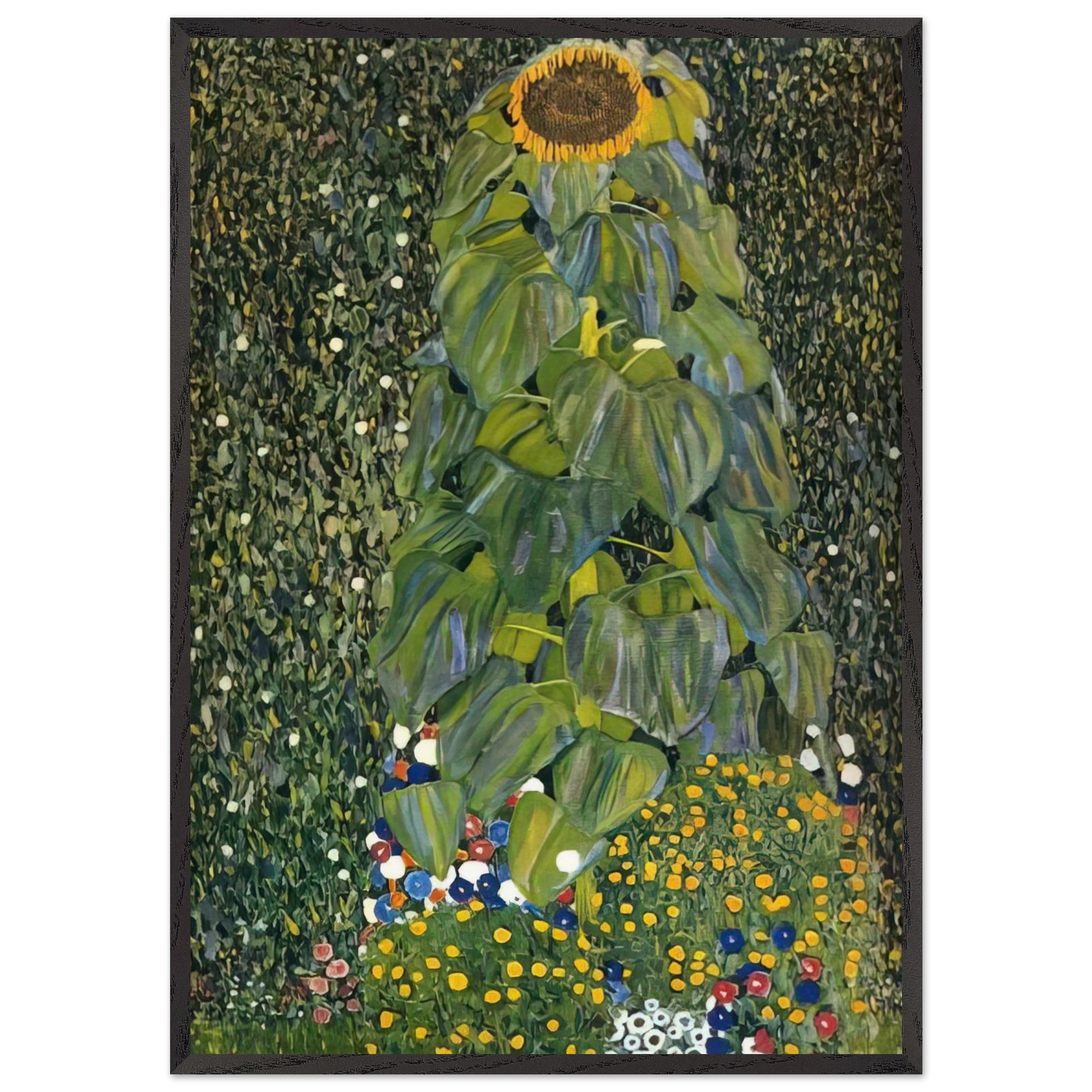 THE SUNFLOWER 1907 - Gustav Klimt Framed Art Print – Black Wooden Frame - Default Title - -Framed Art Print
