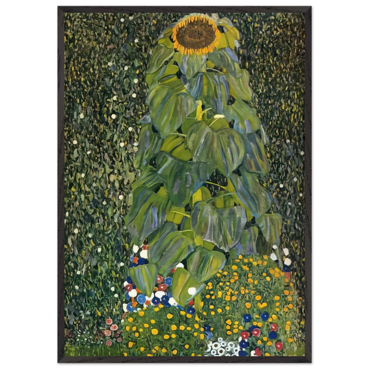 THE SUNFLOWER 1907 - Gustav Klimt Framed Art Print – Black Wooden Frame - Default Title - -Framed Art Print