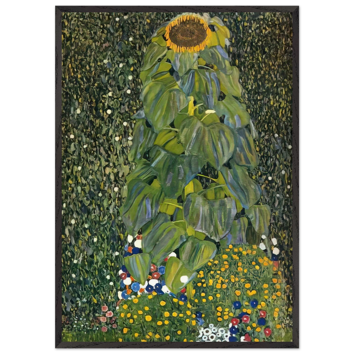 THE SUNFLOWER 1907 - Gustav Klimt 70x100 cm / 28x40 inches Framed Art Print – Black Wooden Frame