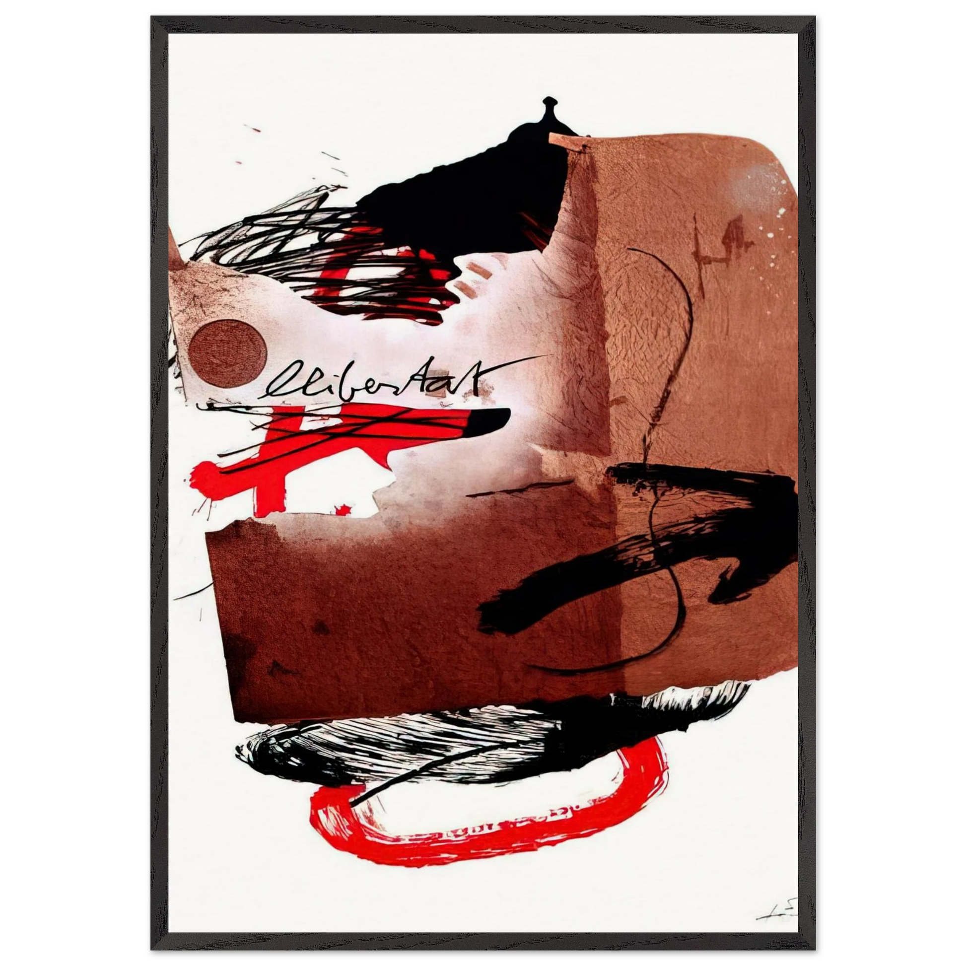 LLIBERTAT 1988 - Antoni Tapies Framed Art Print – Black Wooden Frame - Default Title - -Framed Art Print