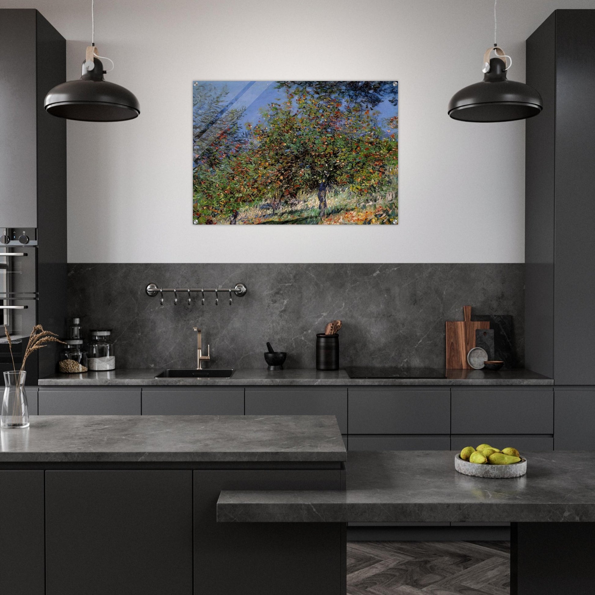 Apple Trees on the Chantemesle Hill - claude monet Acrylic Print - 70x100 cm / 28x40″ inches | claude monet Wall Art | claude monet Prints
