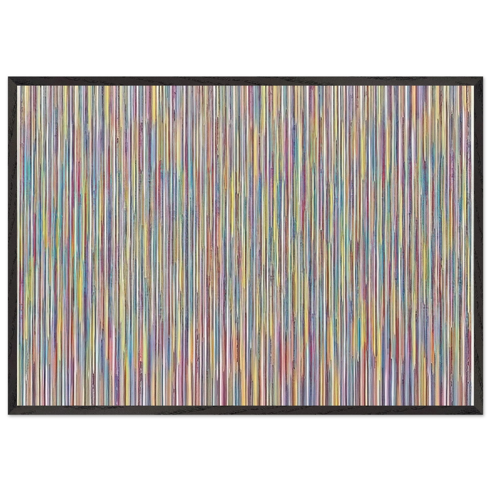 Monets Garden - 1980 - Gene Davis Framed Art Print – Black Wooden Frame - Default Title - -Framed Art Print