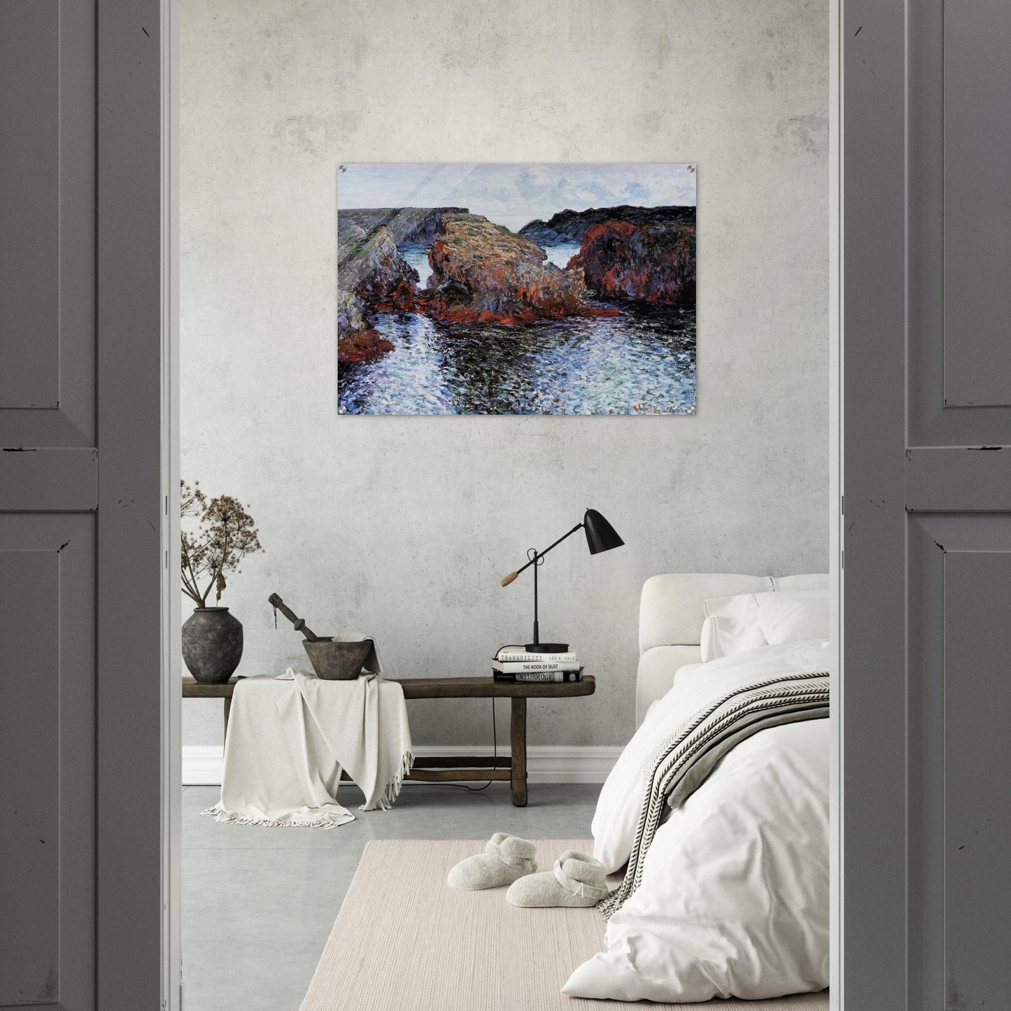 Belle-Ile, Rocks at Port-Goulphar - claude monet Acrylic Print - 70x100 cm / 28x40″ inches