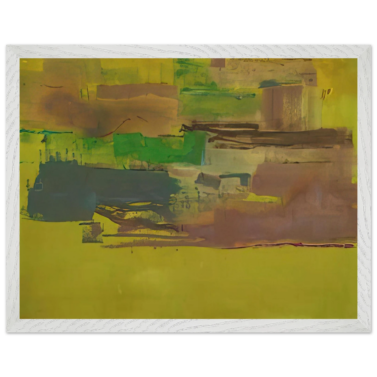 Helen Frankenthaler - August Deep - 1978 Wall art - 28x43  cm / XL (11x17 inches) - Premium Wooden Framed Poster With Fine Art Paper - Wood frame