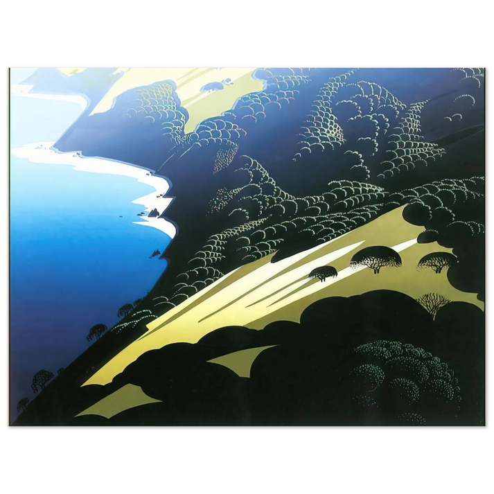 Eyvind Earle - Seaside Pastures  75x100 cm / 30x40inches Fine Art Poster
