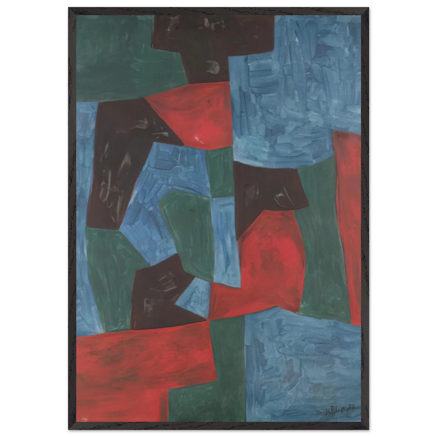 Composition abstraite - 1958 - Serge Poliakoff Framed Art Print – Black Wooden Frame - Default Title - -Framed Art Print