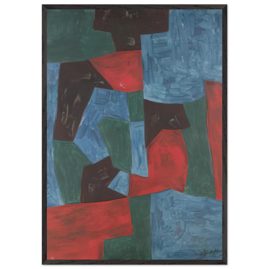 Composition abstraite - 1958 - Serge Poliakoff Framed Art Print – Black Wooden Frame - Default Title - -Framed Art Print