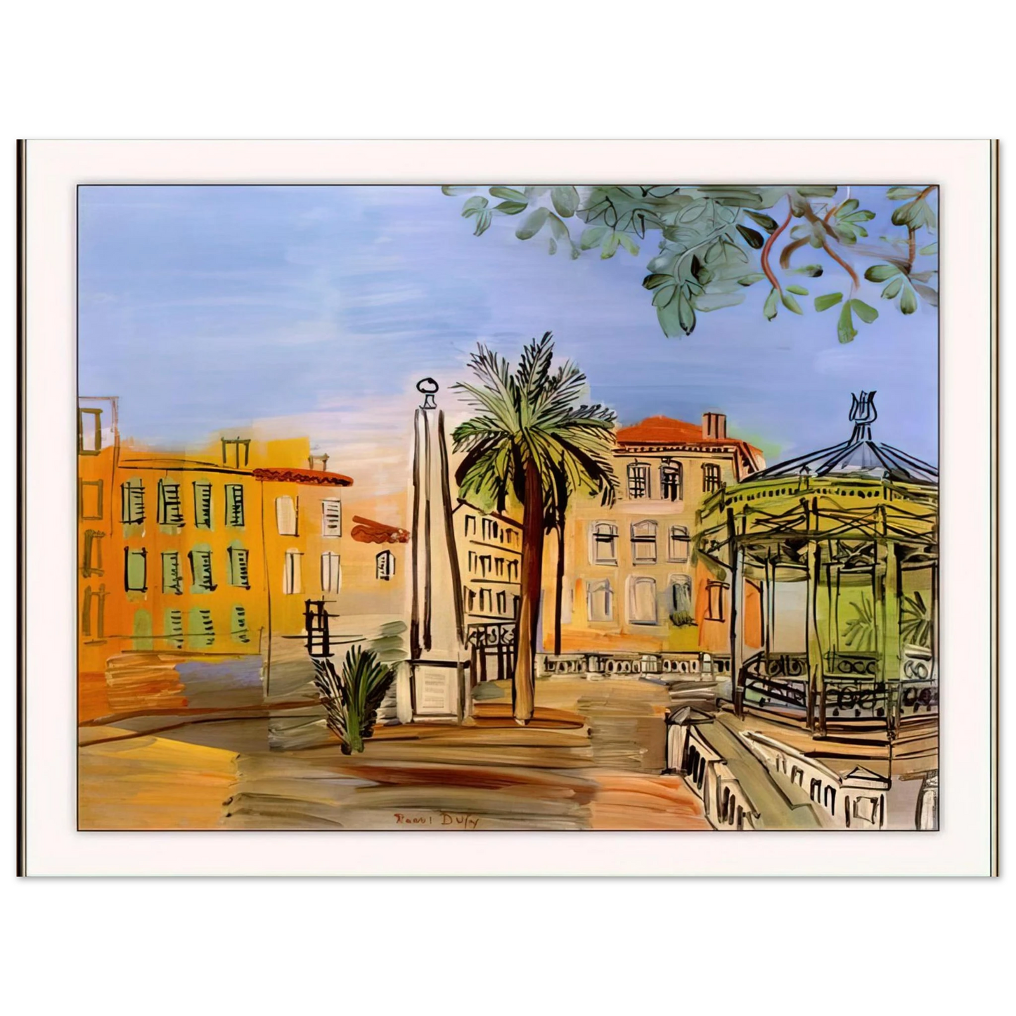 Raoul Dufy - THE SQUARE IN HYERES Fine Art Poster - Default Title