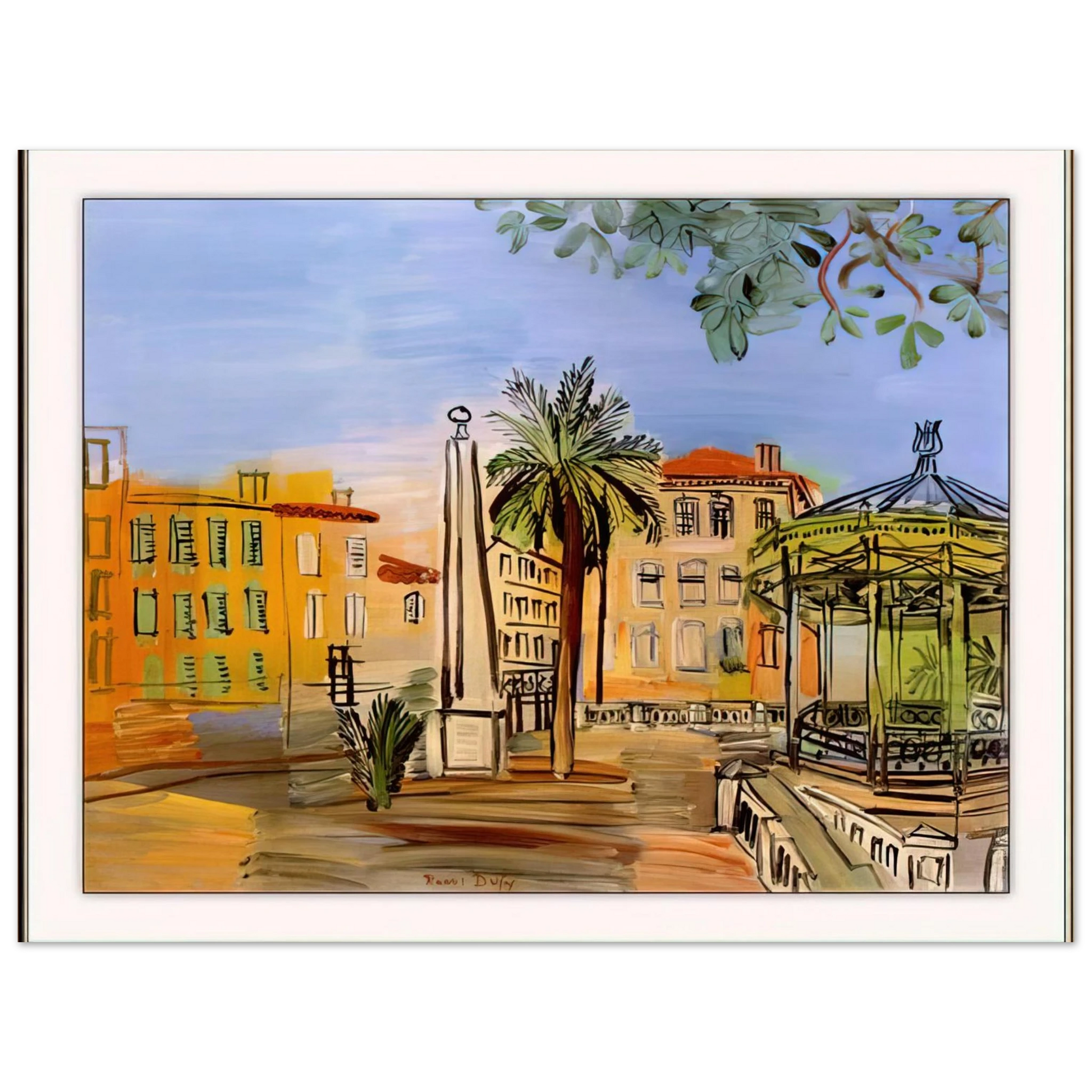 Raoul Dufy - THE SQUARE IN HYERES Fine Art Poster - Default Title