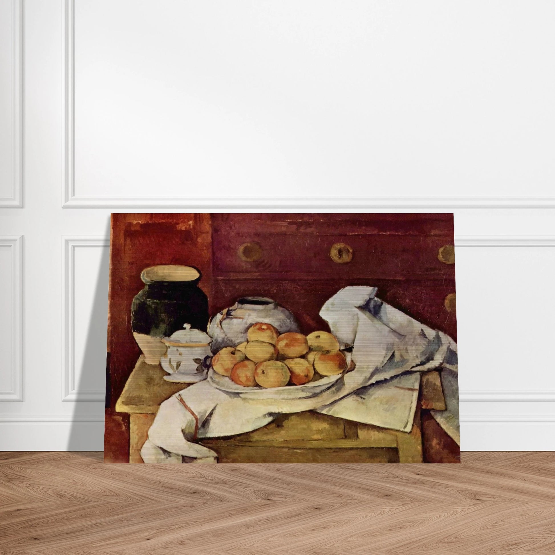 Still Life with a Chest of Drawers - Paul Cézanne Brushed Aluminum Print - 70x100 cm / 28x40 inches | Paul Cézanne Aluminum Print | Paul Cézanne Prints