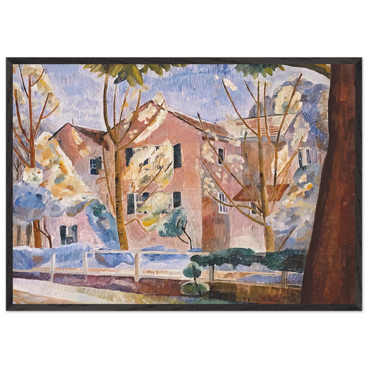 House with trees - 1935 - Grace Cossington Smith Framed Art Print – Black Wooden Frame - Default Title - -Framed Art Print