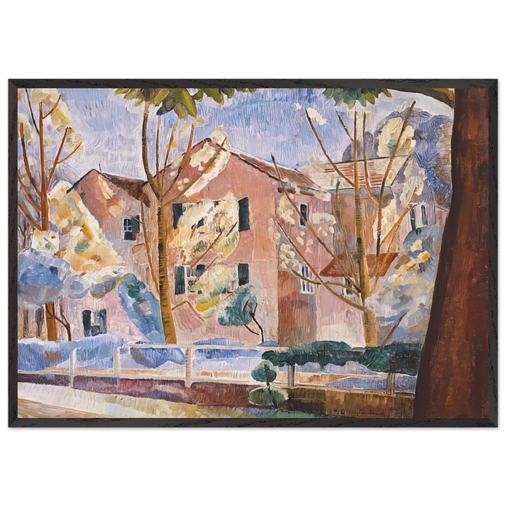 House with trees - 1935 - Grace Cossington Smith 70x100 cm / 28x40 inches Framed Art Print – Black Wooden Frame