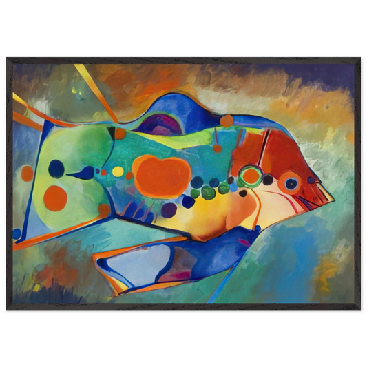 Fish - Naive Art Primitivism - Aldemir Martins Framed Art Print – Black Wooden Frame - Default Title - -Framed Art Print