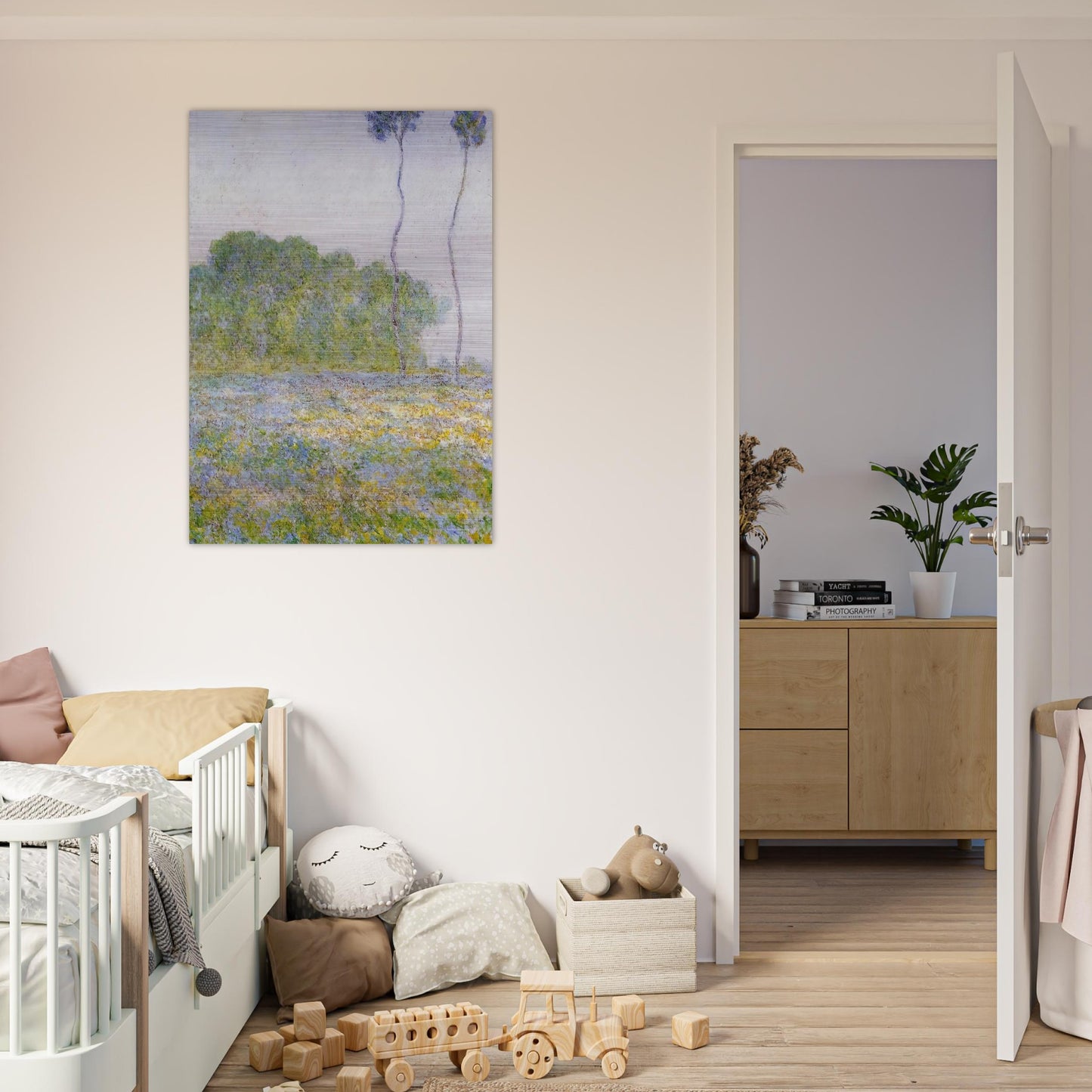 Springtime. Meadow at Giverny - claude monet Brushed Aluminum Print - 70x100 cm / 28x40 inches | claude monet Aluminum Print | claude monet Prints