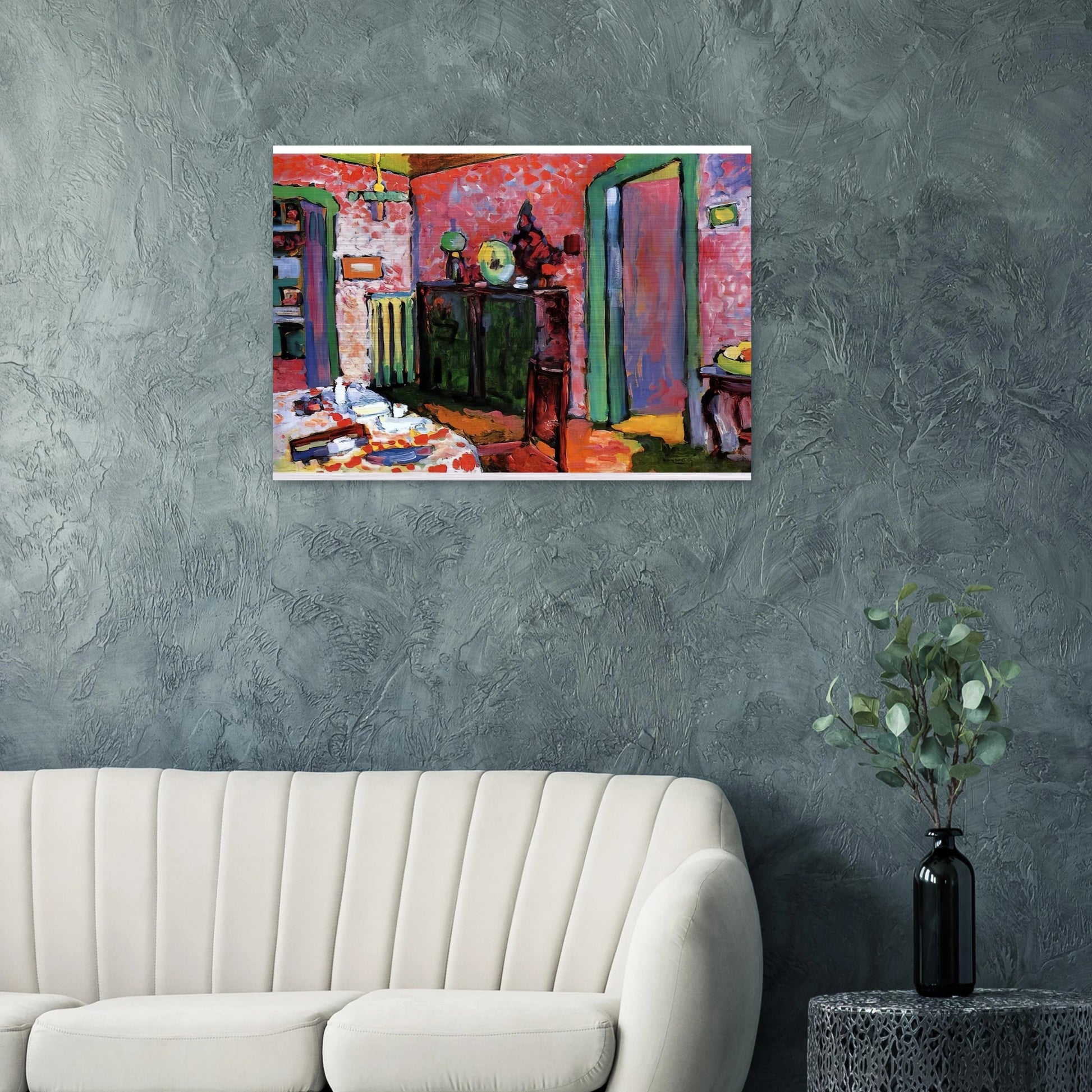INTERIOR MY DINING ROOM 1909 - Wassily Kandinsky Brushed Aluminum Print - 70x100 cm / 28x40 inches | Wassily Kandinsky Aluminum Print | Wassily Kandinsky Prints