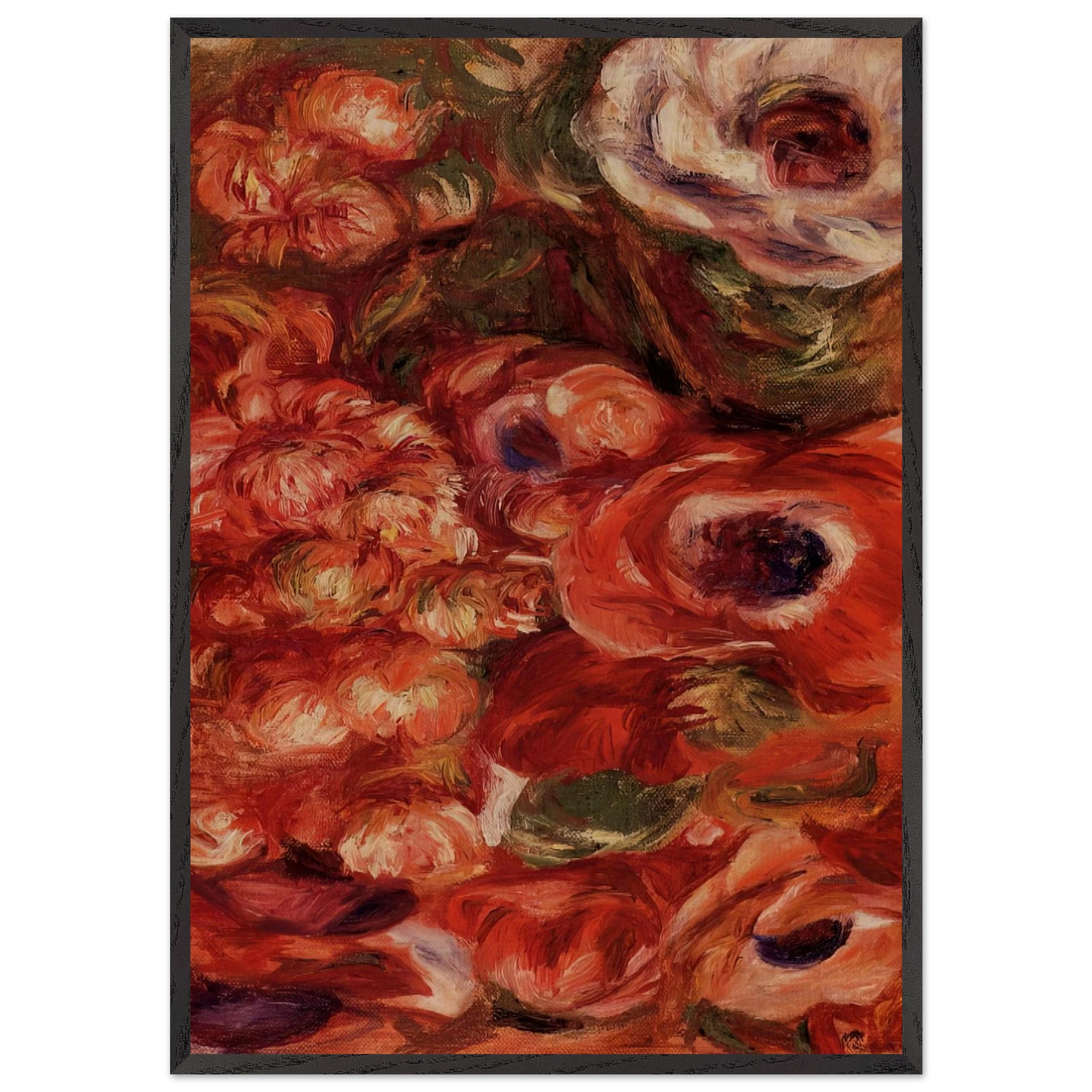 Anemonies - Pierre-Auguste Renoir Framed Art Print – Black Wooden Frame - Default Title - -Framed Art Print