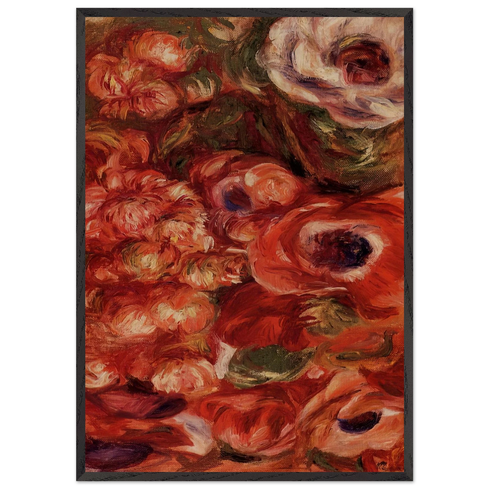 Anemonies - Pierre-Auguste Renoir Framed Art Print – Black Wooden Frame - Default Title - -Framed Art Print