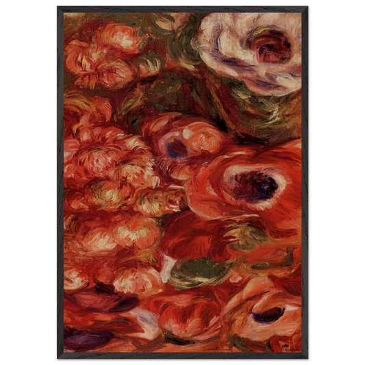 Anemonies - Pierre-Auguste Renoir 70x100 cm / 28x40 inches Framed Art Print – Black Wooden Frame