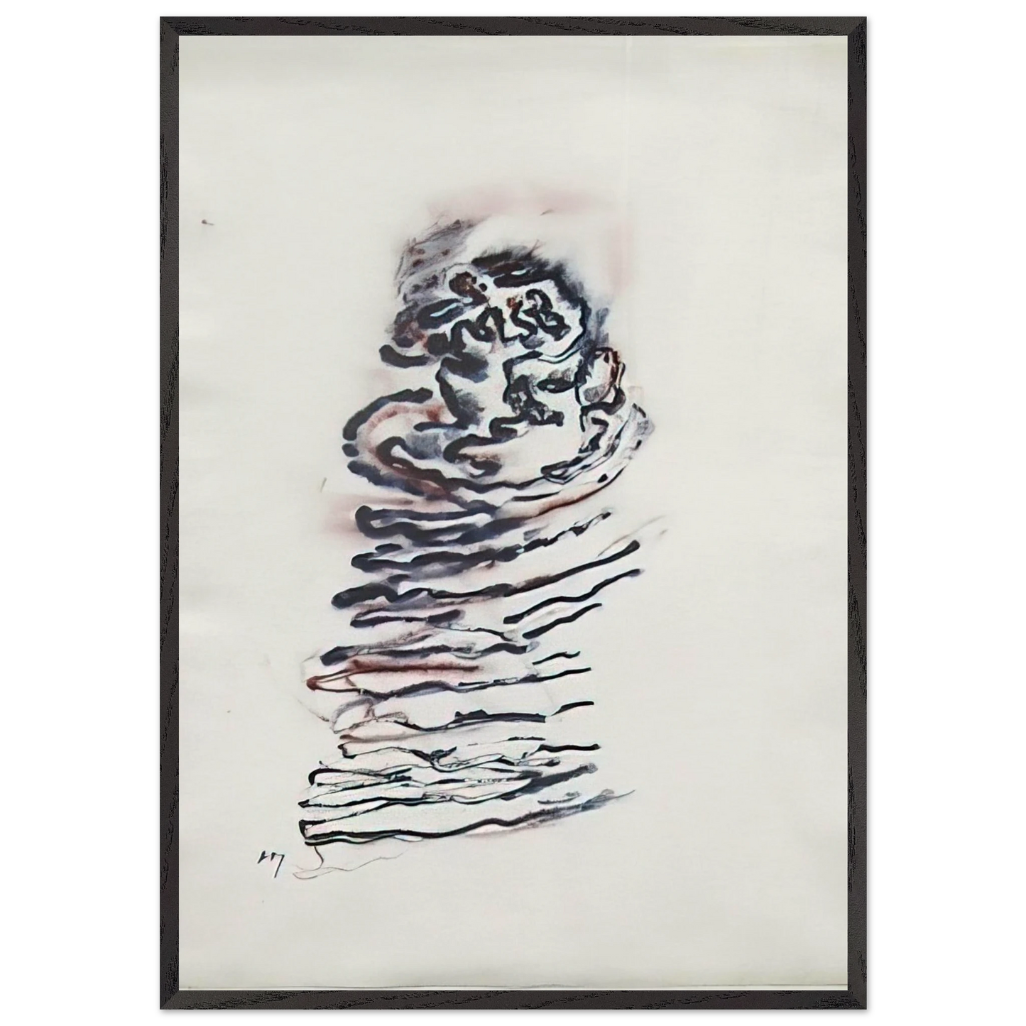 Untitled - 1970 N10 - Henri Michaux 70x100 cm / 28x40 inches Framed Art Print – Black Wooden Frame