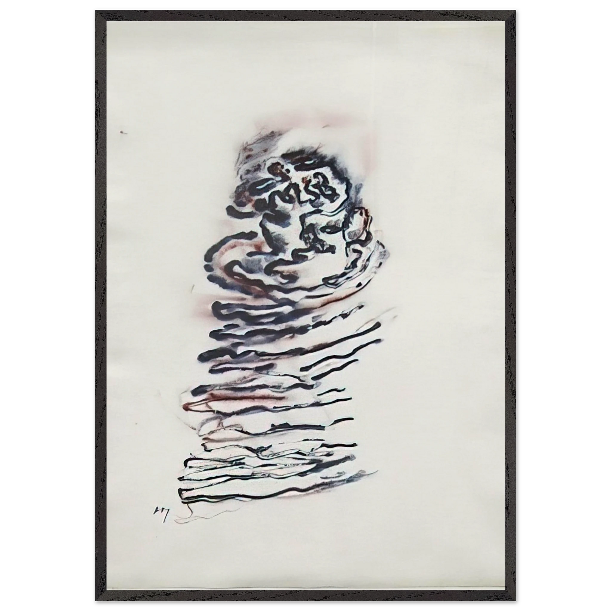 Untitled - 1970 N10 - Henri Michaux 70x100 cm / 28x40 inches Framed Art Print – Black Wooden Frame