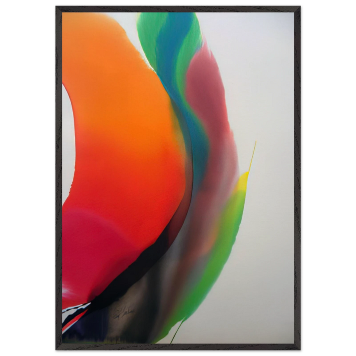 Phenomena Montezumas Band - 1972 - Paul Jenkins 70x100 cm / 28x40 inches Framed Art Print – Black Wooden Frame