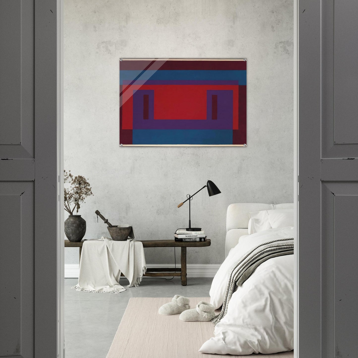 RED WALL 1956 - Josef Albers Acrylic Print - 70x100 cm / 28x40″ inches