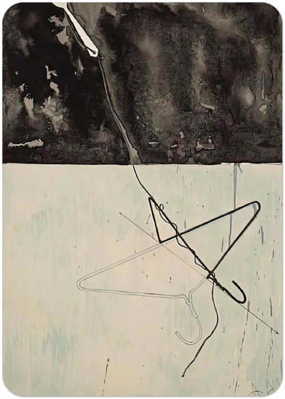 COAT HANGER AND SPOON FROM FRAGMENT ACCORDING TO WHAT 1971 By Jasper Johns Pack of 10 Post Cards | Jasper Johns Post Cards | A6 (10.5 x 14.8 cm) - 4.1 x 5.8 inches
