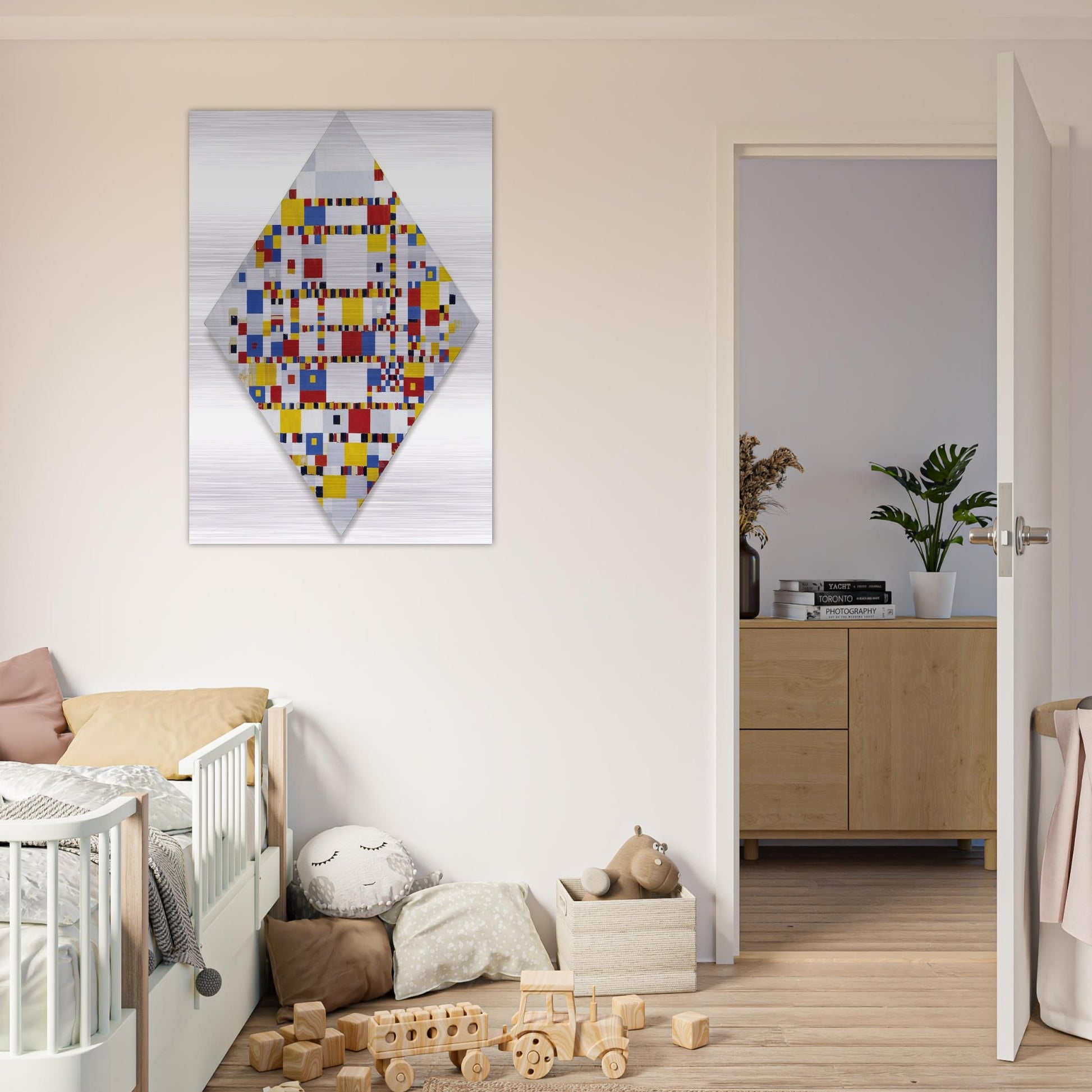 Victory Boogie Woogie - Piet Mondrian Brushed Aluminum Print - 70x100 cm / 28x40 inches | Piet Mondrian Aluminum Print | Piet Mondrian Prints