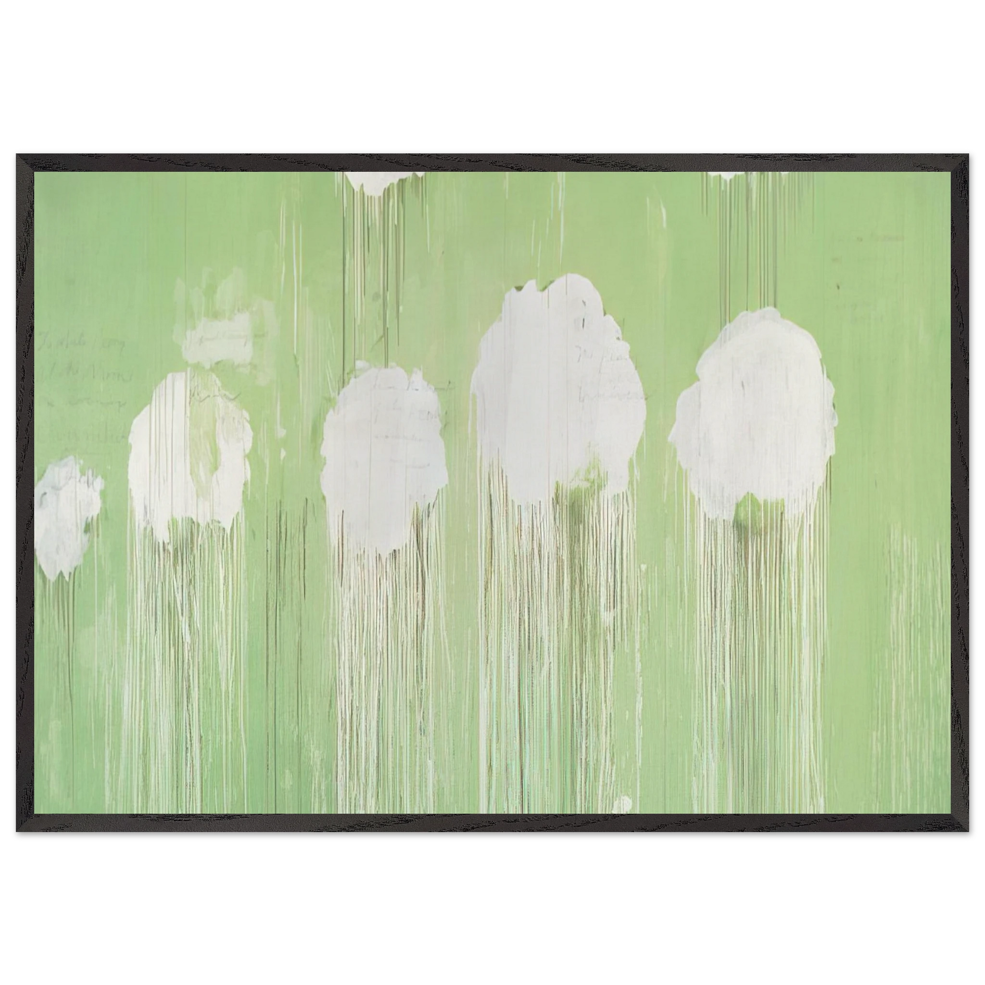 Untitled  Peony Blossom Painting  - Cy Twombly Framed Art Print – Black Wooden Frame - Default Title - -Framed Art Print