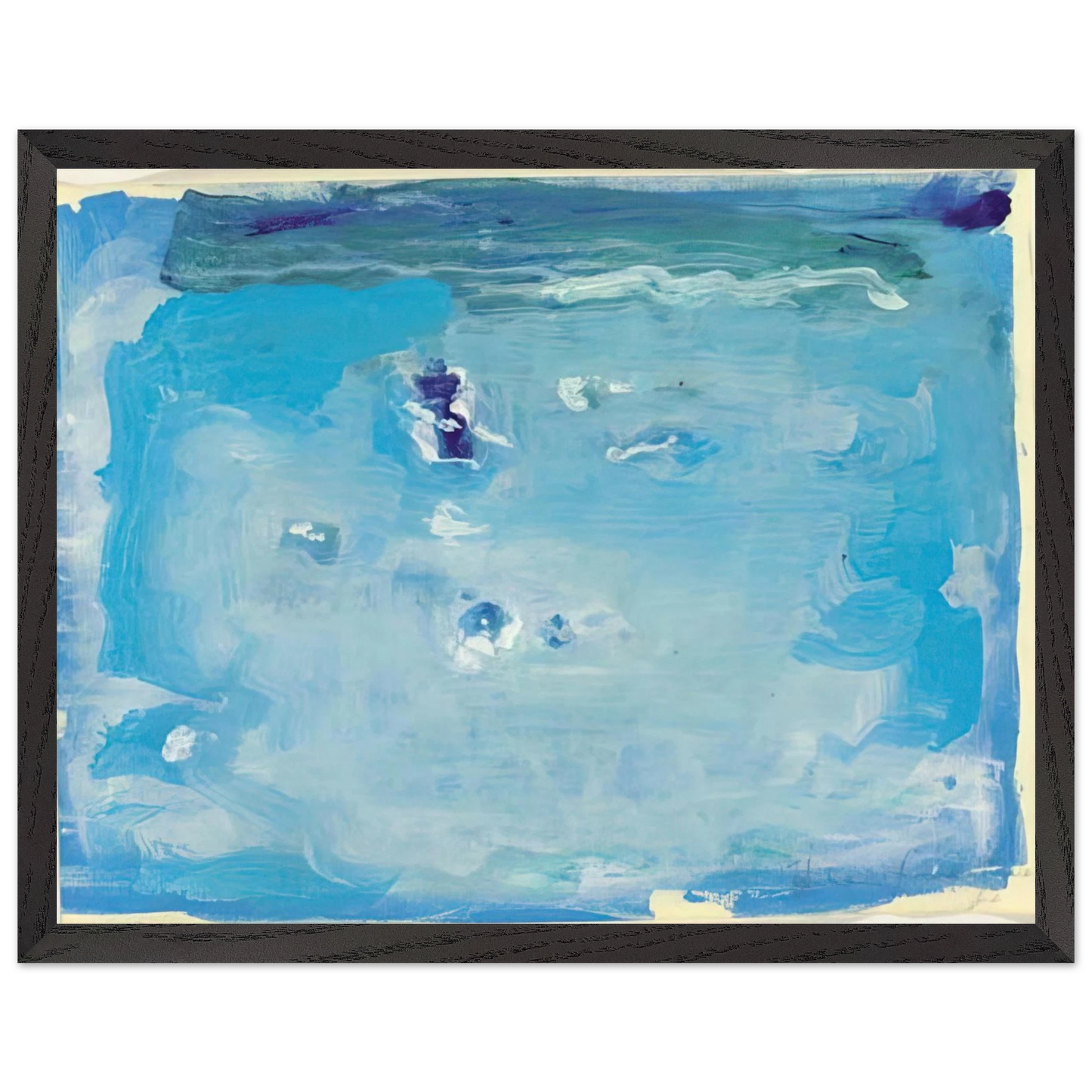 Helen Frankenthaler - Untitled - Color Field Painting, Lyrical Abstraction Wall art - 13x18 cm / 5x7 inches - Premium Wooden Framed Poster With Fine Art Paper - White frame