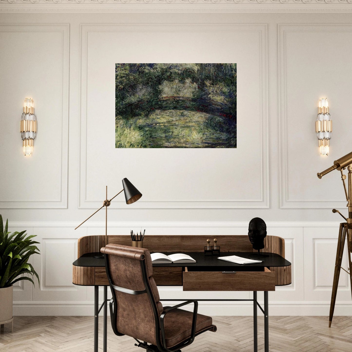 The Japanese Bridge 10 - claude monet Brushed Aluminum Print - 70x100 cm / 28x40 inches | claude monet Aluminum Print | claude monet Prints
