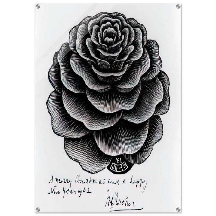 MERRY CHRISTMAS HAPPY NEW YEAR - MC Escher Acrylic Print - 70x100 cm / 28x40″ inches | Maurits Cornelis Escher Prints