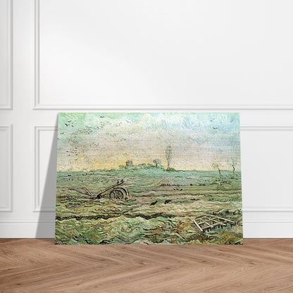 The Plough and the Harrow after Millet - Vincent van Gogh Brushed Aluminum Print - 70x100 cm / 28x40 inches | Vincent van Gogh Aluminum Print | Vincent van Gogh Prints