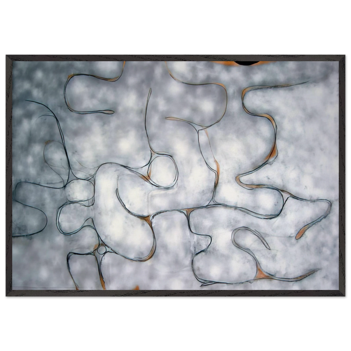 GREY SYMPHONY 1975 - Victor Pasmore 70x100 cm / 28x40 inches Framed Art Print – Black Wooden Frame