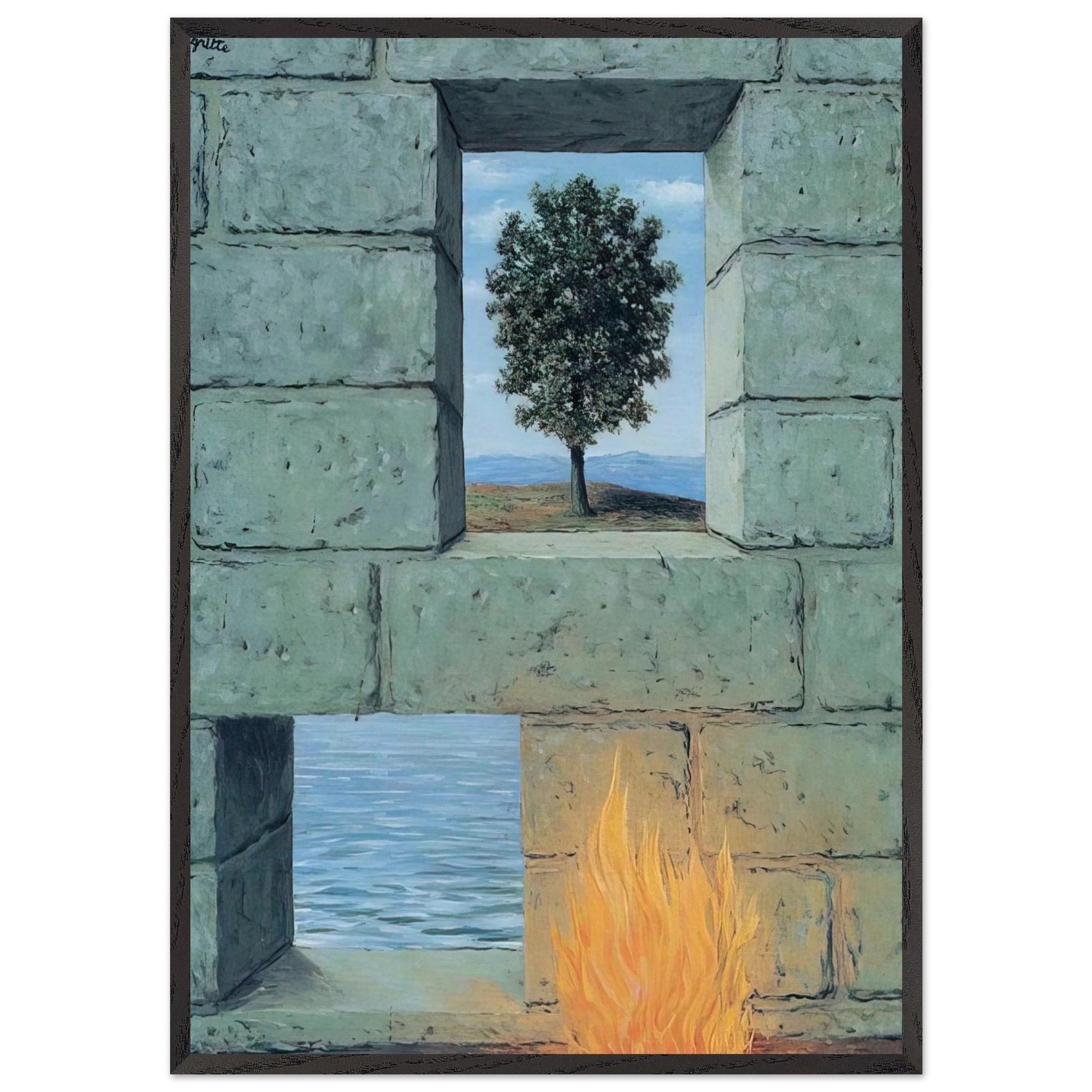 MENTAL COMPLACENCY 1950 - Rene Magritte Framed Art Print – Black Wooden Frame - Default Title - -Framed Art Print