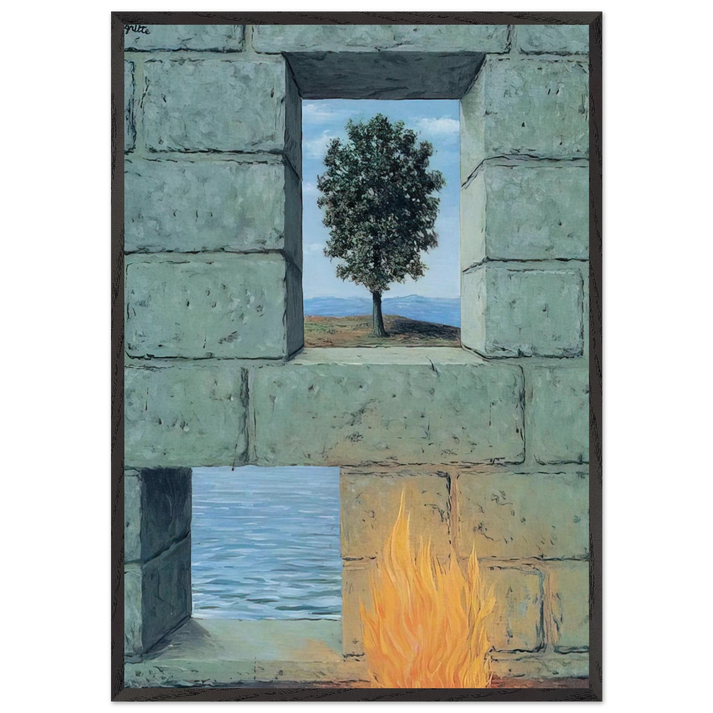 MENTAL COMPLACENCY 1950 - Rene Magritte 70x100 cm / 28x40 inches Framed Art Print – Black Wooden Frame