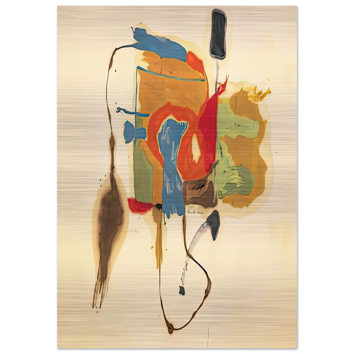 Blue Form in a Scene, 1961- - Helen Frankenthaler Brushed Aluminum Print - 70x100 cm / 28x40 inches | Helen Frankenthaler Aluminum Print | Helen Frankenthaler Prints