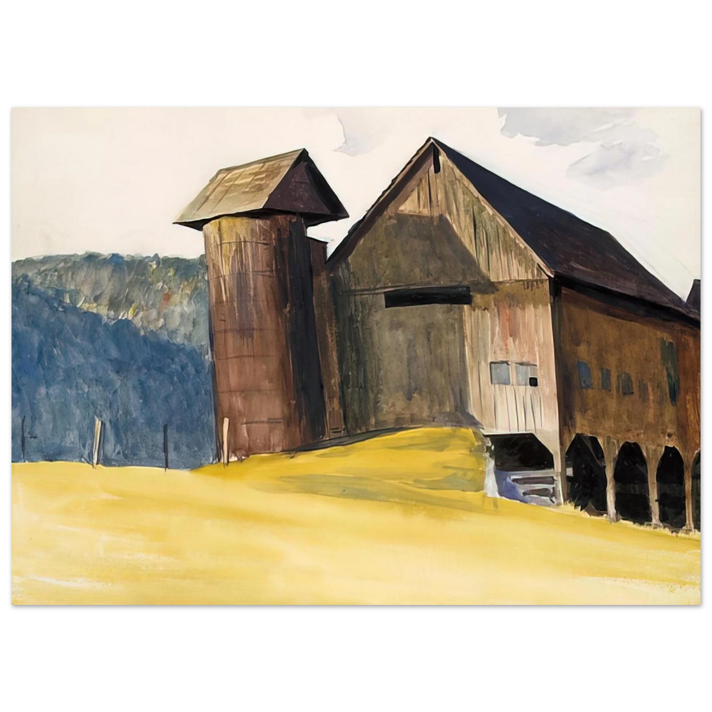 Edward Hopper - Barn and Silo, Vermont Fine Art Poster - 75x100 cm / 30x40 inches