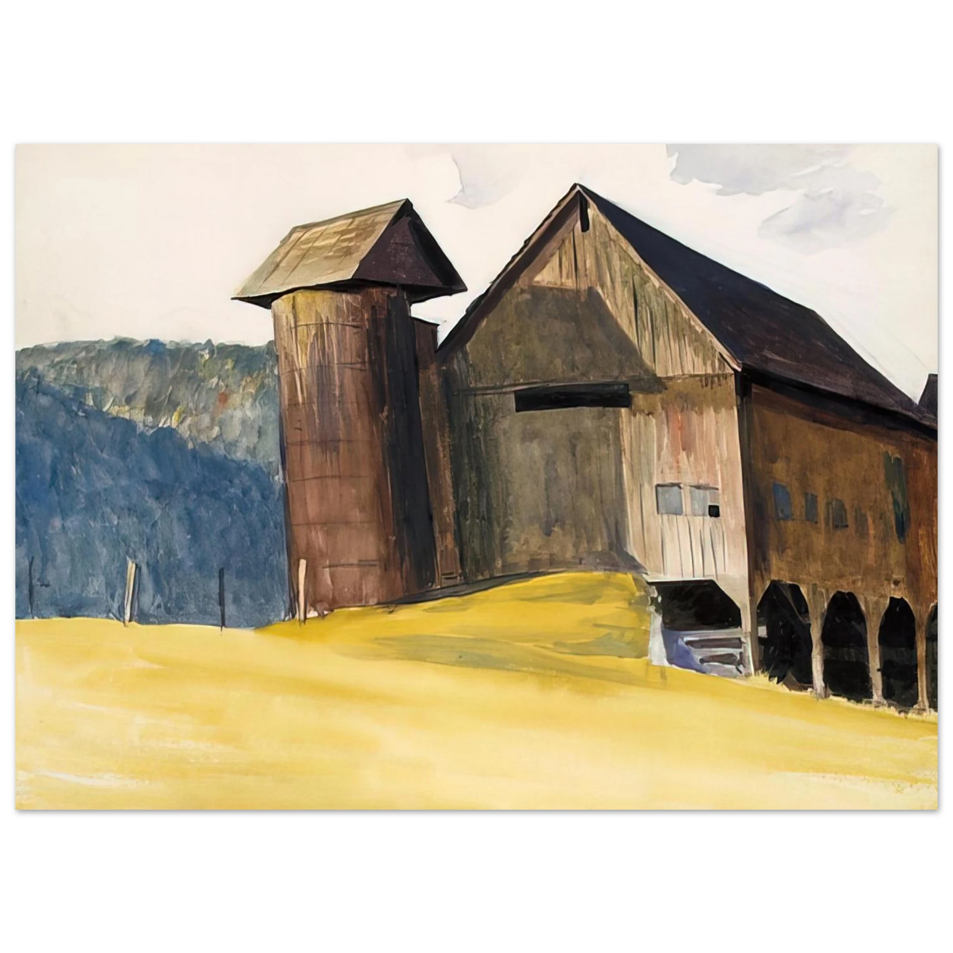 Edward Hopper - Barn and Silo, Vermont Fine Art Poster - 75x100 cm / 30x40 inches