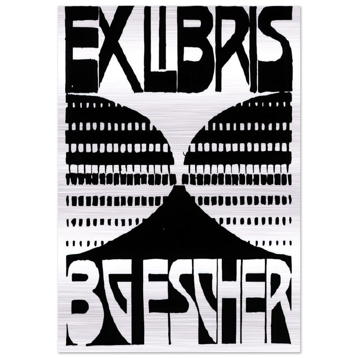 BOOKPLATE B G ESCHER BEER - MC Escher Brushed Aluminum Print - 70x100 cm / 28x40 inches | MC Escher Aluminum Print | MC Escher Prints | Maurits Cornelis Escher Prints