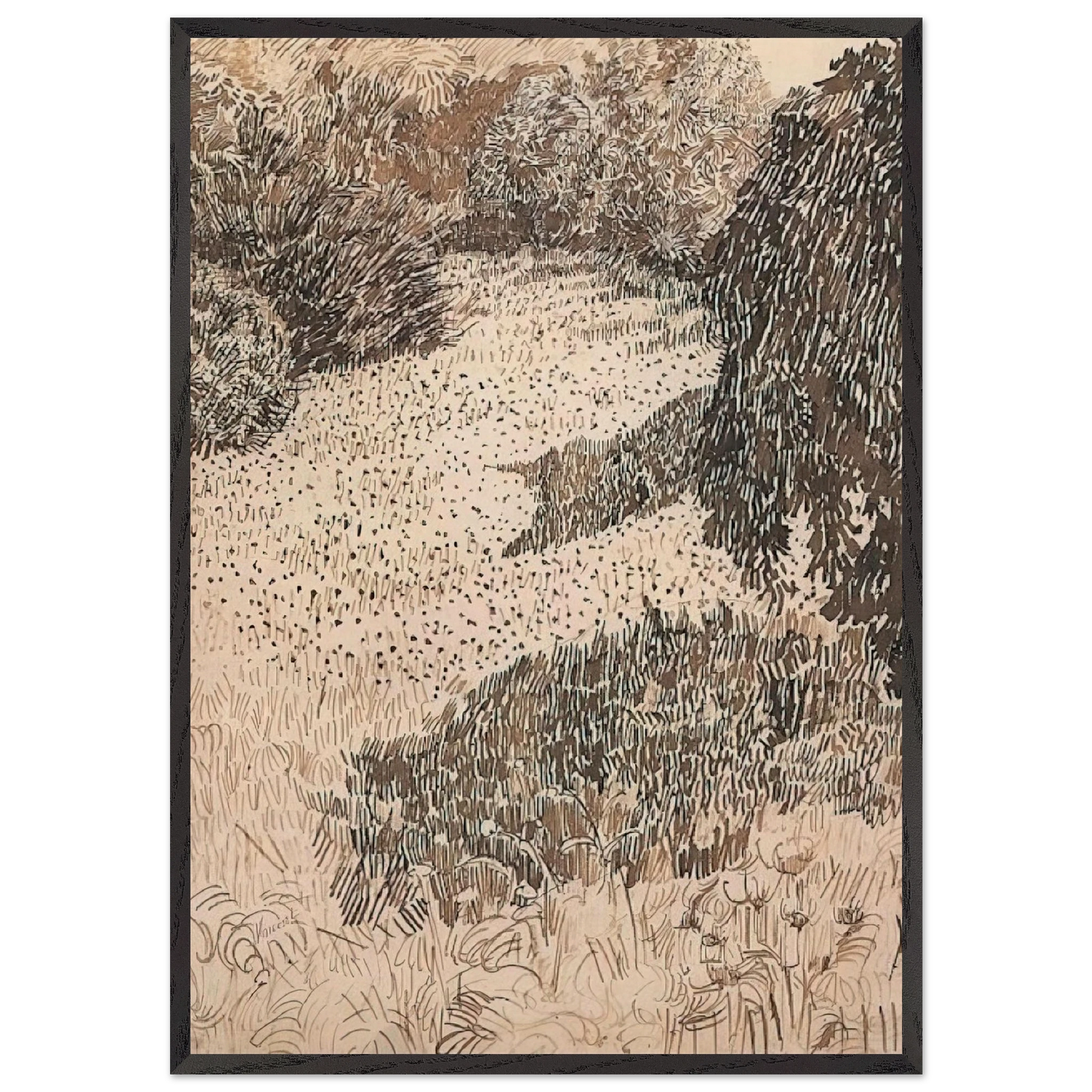 The Corner of the Park - Vincent van Gogh Framed Art Print – Black Wooden Frame - Default Title - -Framed Art Print